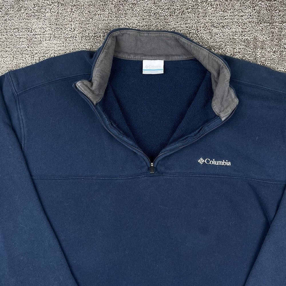 Columbia Hart Mountain Half Zip Shirt Long Sleeve Navy Blue Pullover Men's XXL - Picture 7 of 16